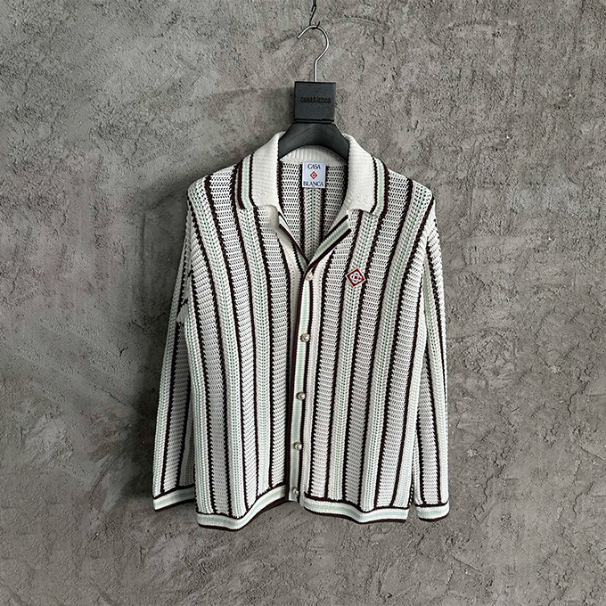 casablanca striped knit cardigan